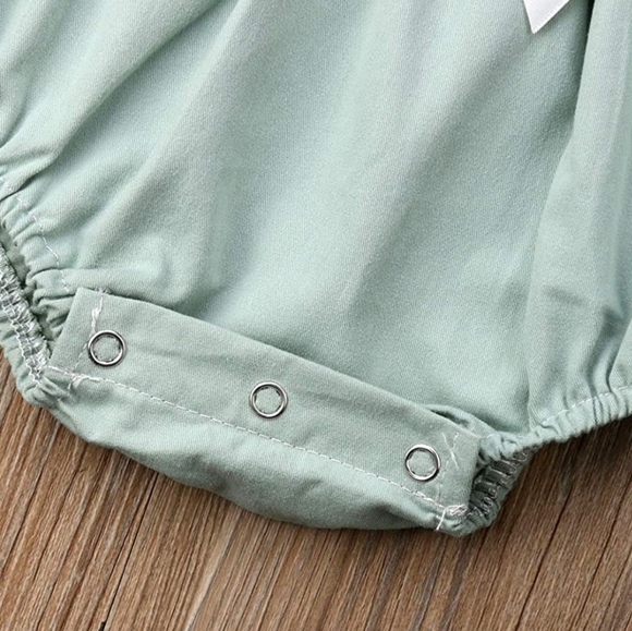 🔴 4/$20 ALE Baby Girl Mint Green Floral Lace Romper Onesie NWT 12-18 Months - Picture 6 of 9